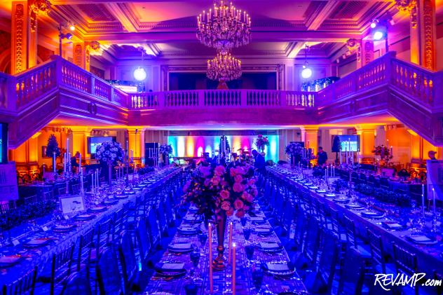 The National Museum of Women in the Arts was bathed in soothing shades of purple and amber for the 2014 BET Honors Honoree Dinner (Daniel Swartz / REVAMP.com).